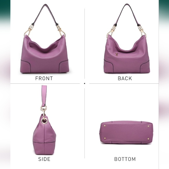 Dasein Women’s Vegan Leather Lavender Hobo Shoulder Purse Satchel NWOT - Picture 14 of 14